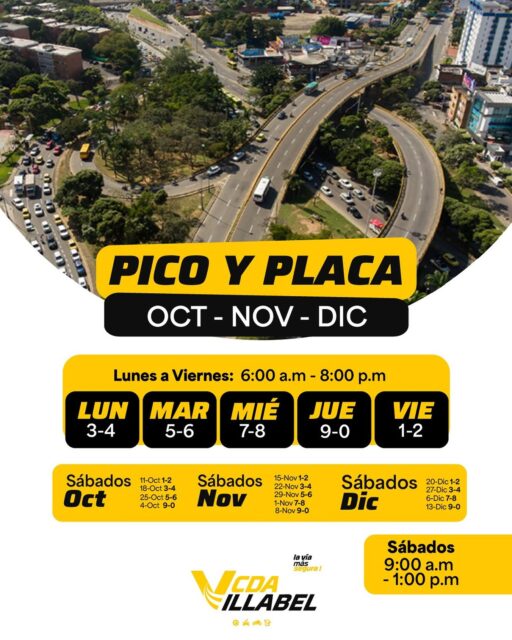 🚗 ¡Atención conductores!
El Pico y Placa en Bucaramanga empieza a regir a partir del 1 de octubre.
👉 Lunes a viernes: 6:00 a.m. - 8:00 p.m.
👉 Sábados: 9:00 a.m. - 1:00 p.m.
📍 Cra 11 #16-20, Barrio Rosales (carretera antigua, al lado de la bomba de Cotrander).
📞 317 6853028 - 6832056
✅ Haz tu revisión técnico mecánica a tiempo en CDA Villabel.